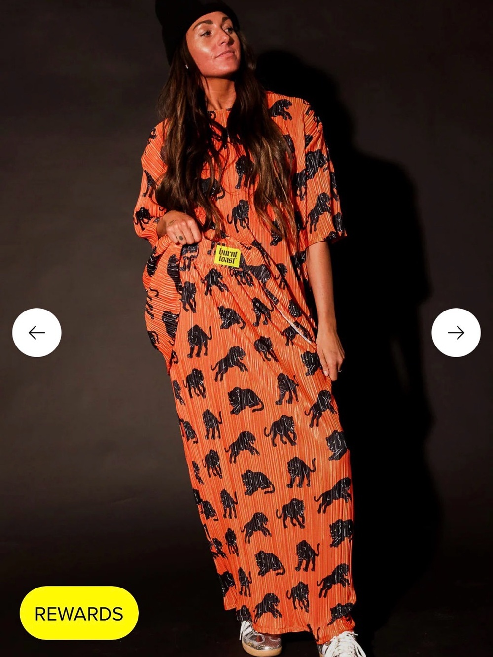 BURNT TOAST SET Orange Tiger-Print set (blouse + skirt)